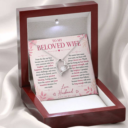 To  My Beloved Wife -  Love Of My Life  Necklace