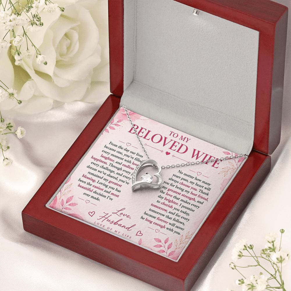 To  My Beloved Wife -  Love Of My Life  Necklace