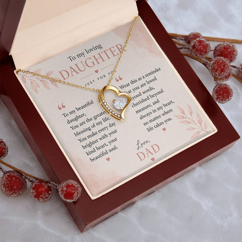 To My Loving Daughter - Forever Love Necklace