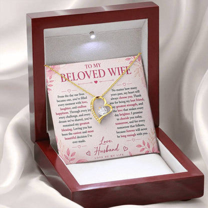 To  My Beloved Wife -  Love Of My Life  Necklace