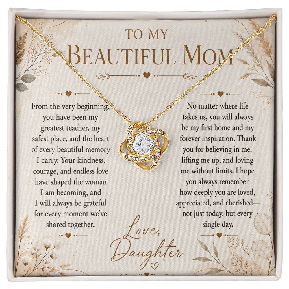 To My Beautiful Mom - Forever Family Love Necklace