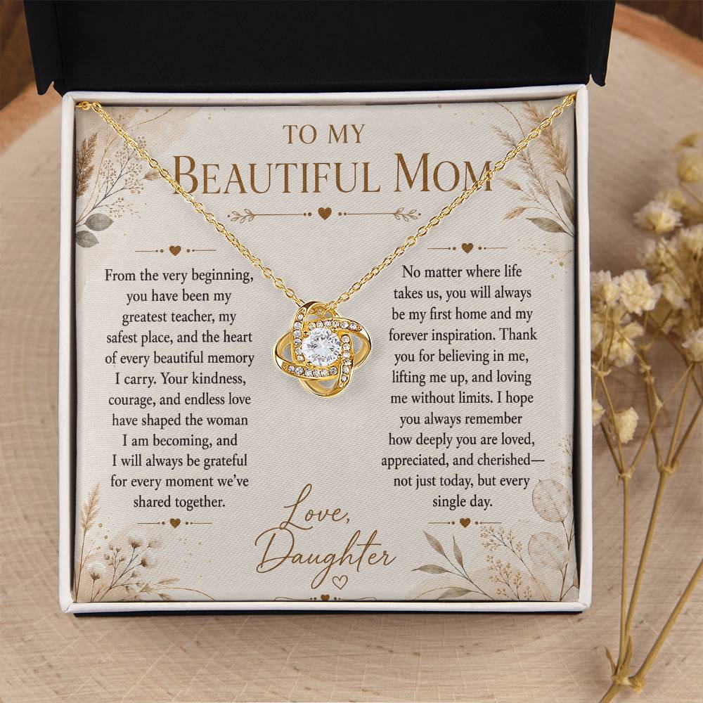 To My Beautiful Mom - Forever Family Love Necklace