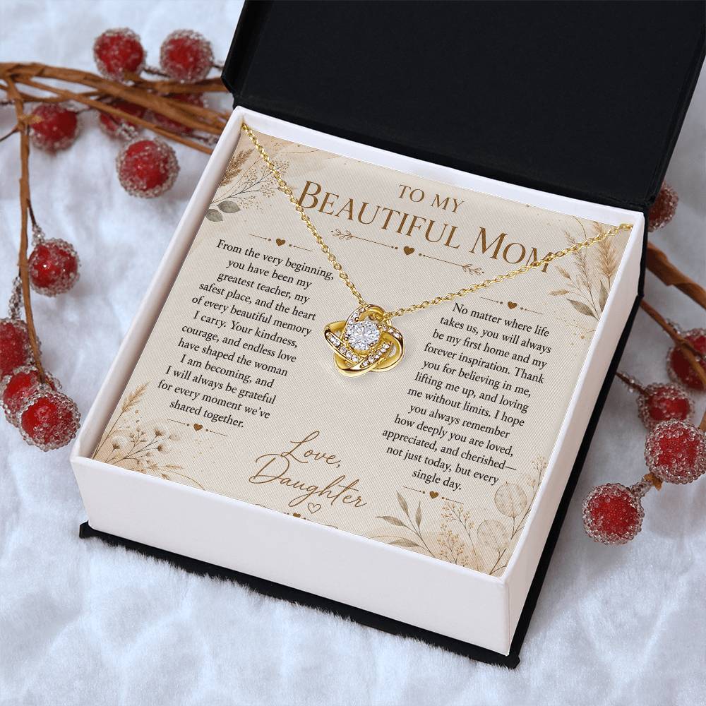 To My Beautiful Mom - Forever Family Love Necklace