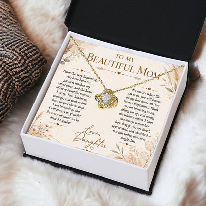 To My Beautiful Mom - Forever Family Love Necklace