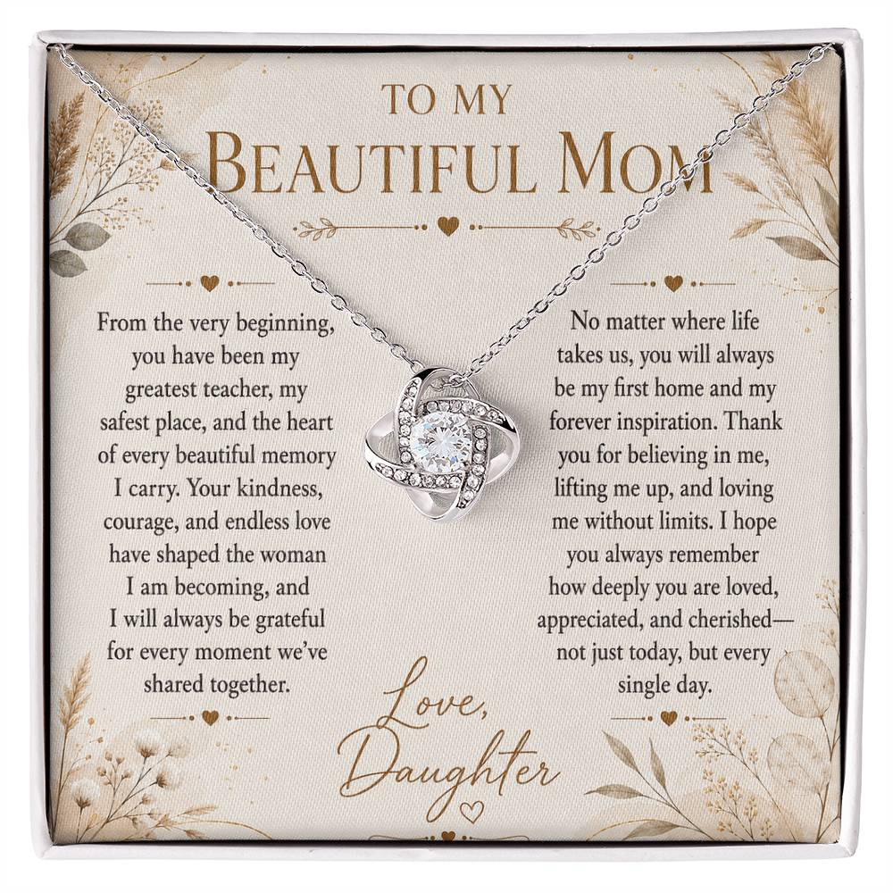 To My Beautiful Mom - Forever Family Love Necklace