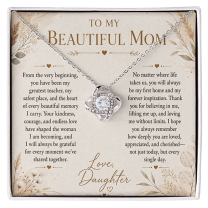 To My Beautiful Mom - Forever Family Love Necklace