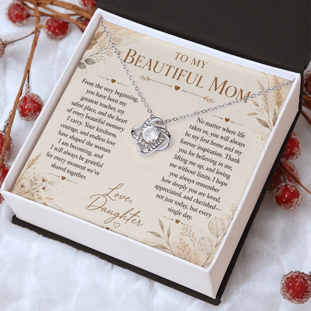 To My Beautiful Mom - Forever Family Love Necklace