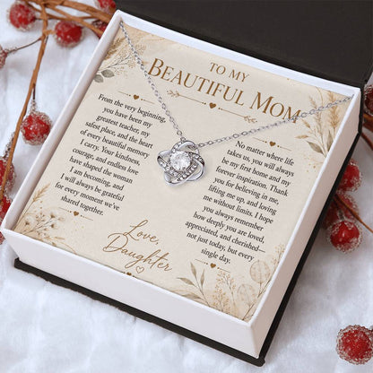 To My Beautiful Mom - Forever Family Love Necklace