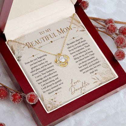 To My Beautiful Mom - Forever Family Love Necklace
