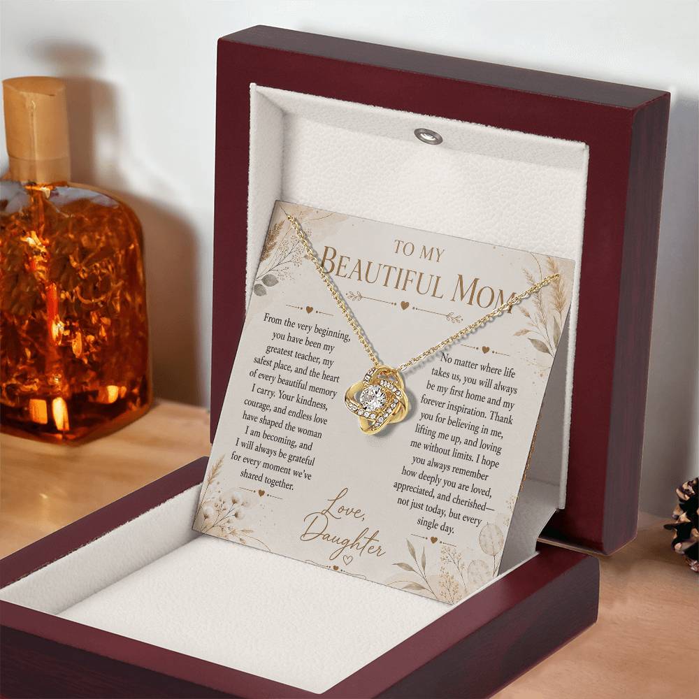 To My Beautiful Mom - Forever Family Love Necklace