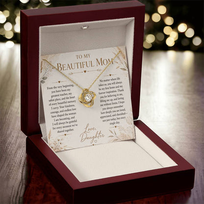 To My Beautiful Mom - Forever Family Love Necklace