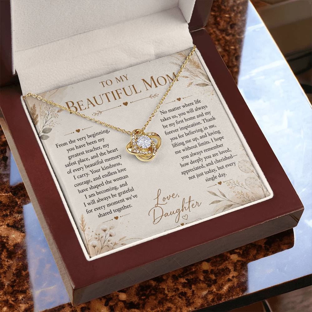 To My Beautiful Mom - Forever Family Love Necklace