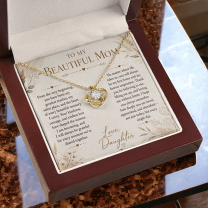 To My Beautiful Mom - Forever Family Love Necklace