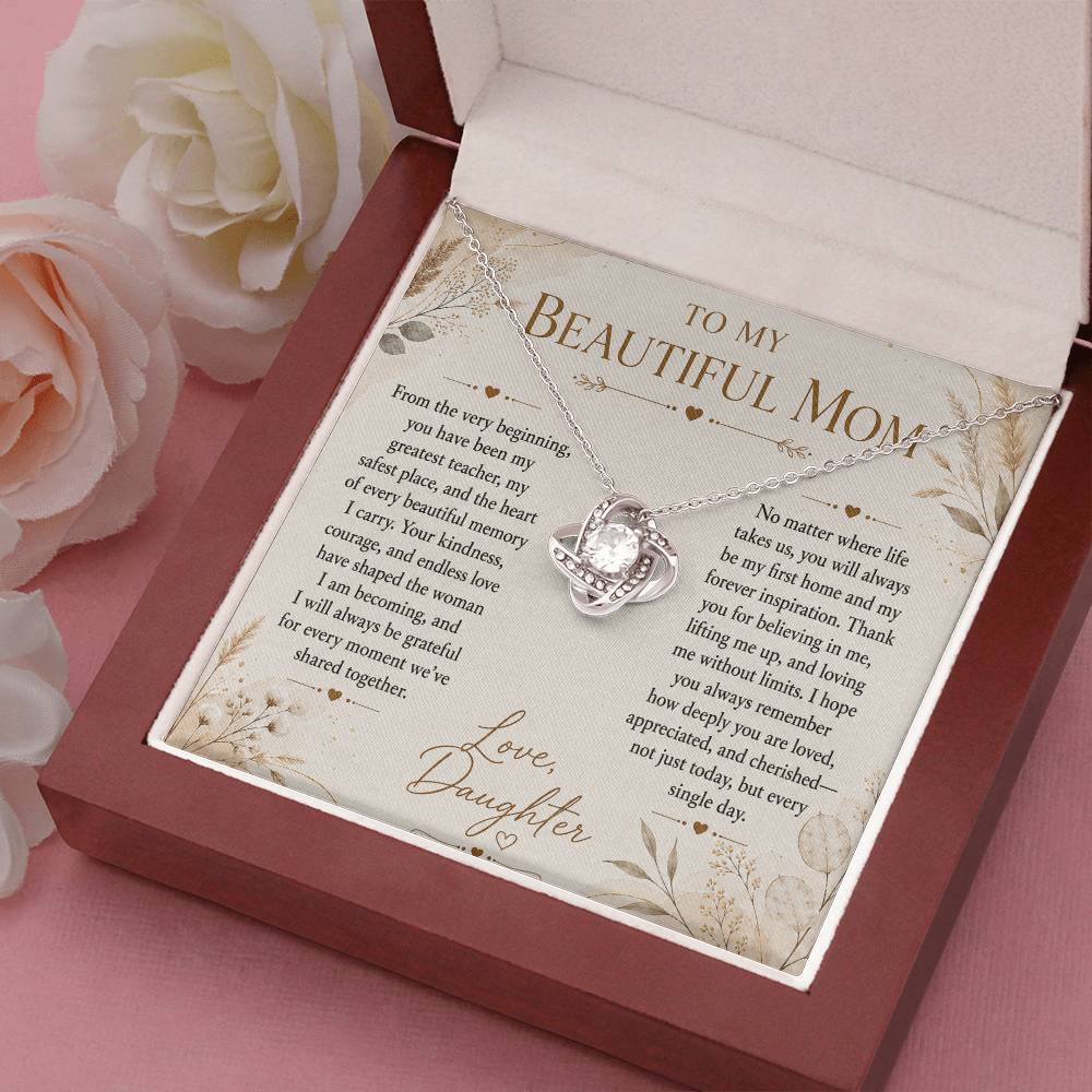 To My Beautiful Mom - Forever Family Love Necklace