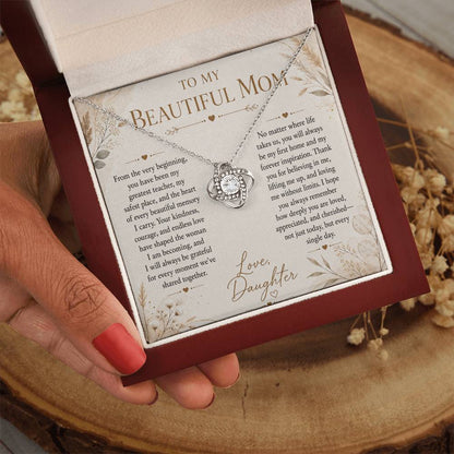 To My Beautiful Mom - Forever Family Love Necklace
