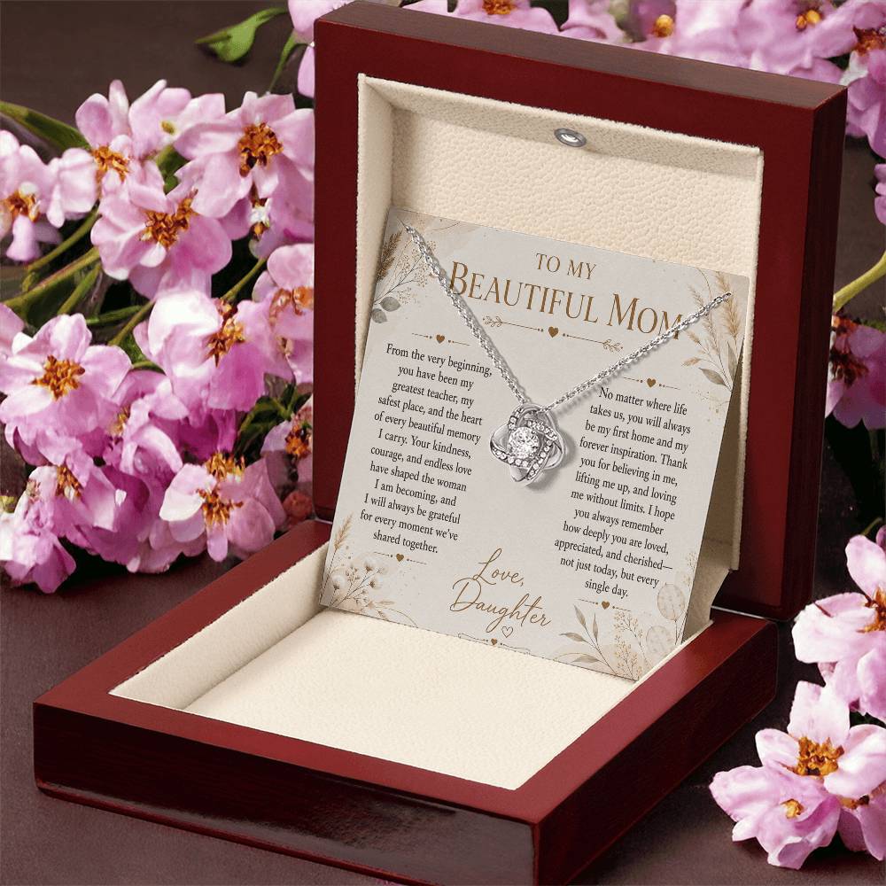 To My Beautiful Mom - Forever Family Love Necklace