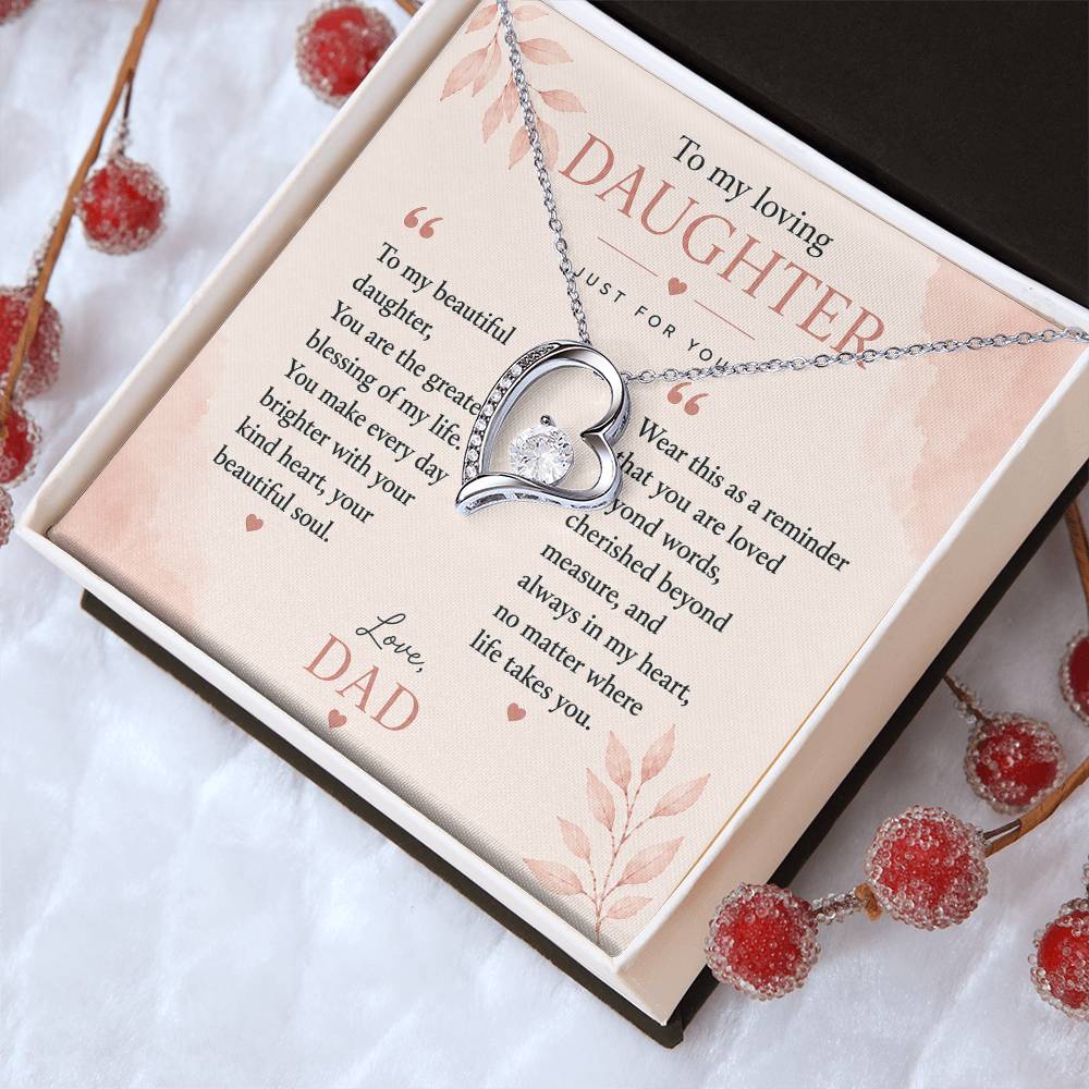 To My Loving Daughter - Forever Love Necklace