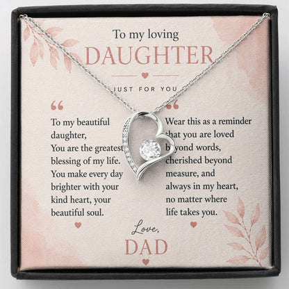To My Loving Daughter - Forever Love Necklace