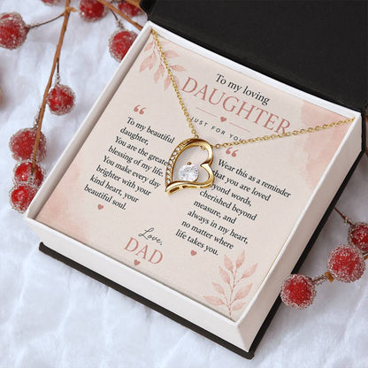 To My Loving Daughter - Forever Love Necklace