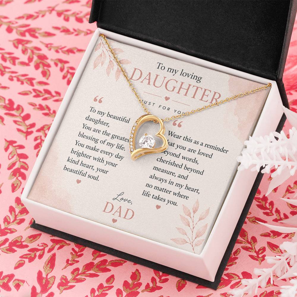 To My Loving Daughter - Forever Love Necklace